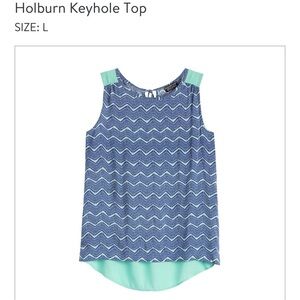 Papermoon Blue and Teal Chevron Blouse